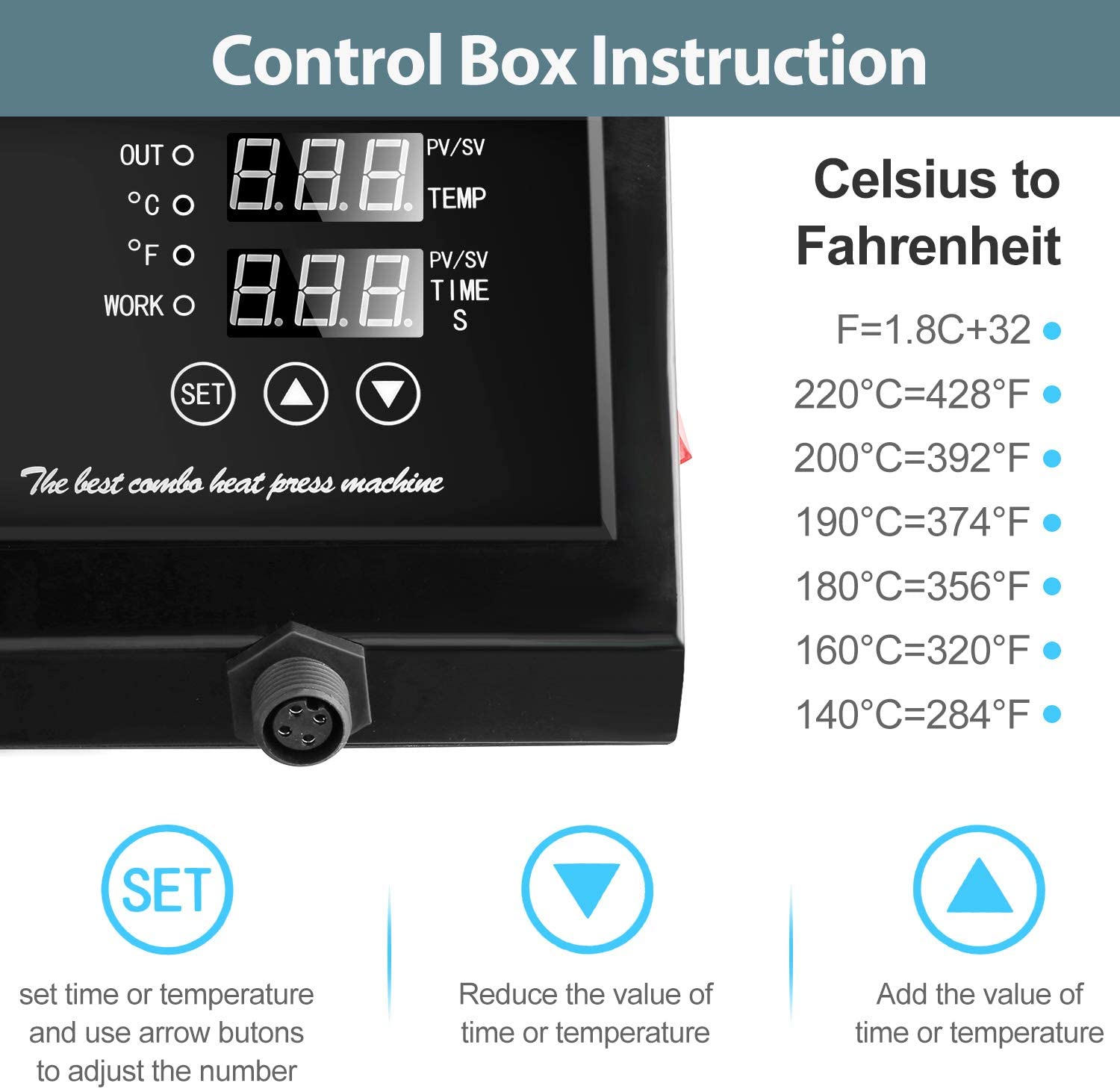 Heat Press 5 in 1, Pro Heat Transfer Machine 38X38cm, Digital LED Timer 360° Tshirt Press Machine Combo, t Shirt Maker Swing Away Heat Press Sublimation Machine for T-Shirts Hat/Cap Mug Plate - Image 7