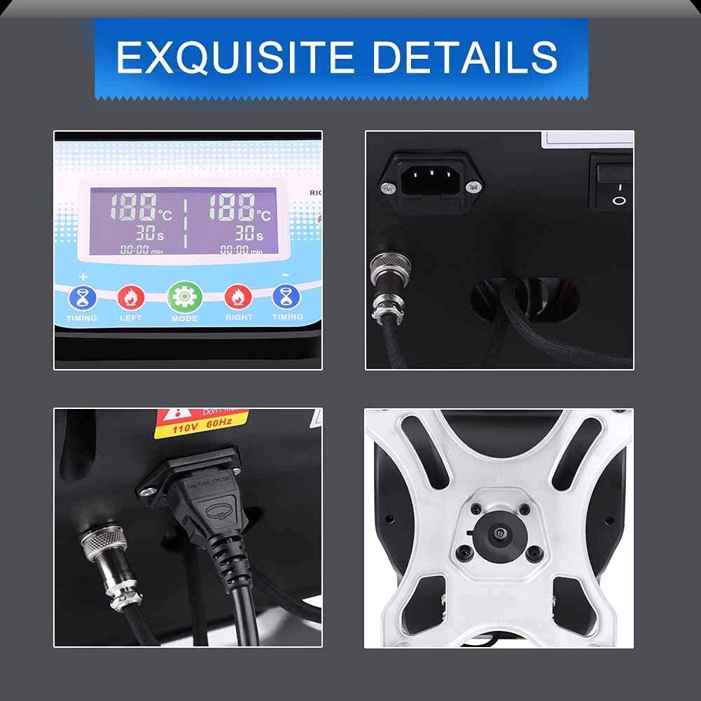 2 in 1 Digital Mug Heat Press Machine, Cup Heat Transfer Sublimation Operation Double Stations Mug Heat Press ST-210 Sublimation Transfer Printing Machine 110V 11oz - Image 5
